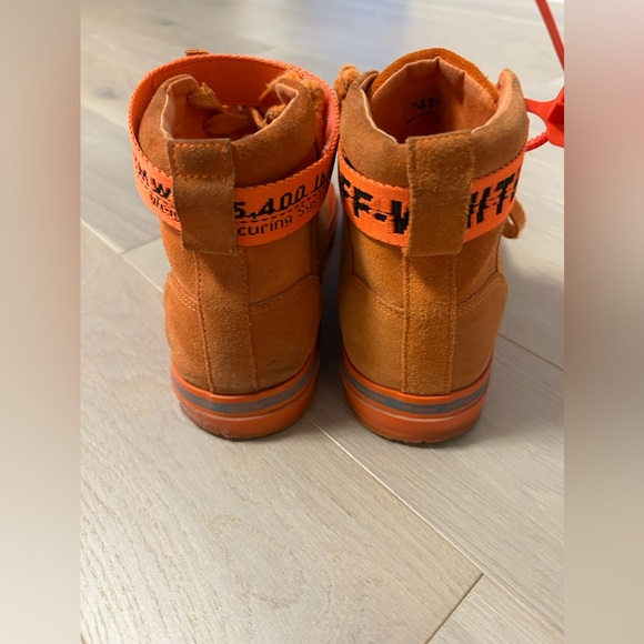 AUTHENTIC- OFF WHITE Men’s high top suede shoes size 41 - Picture 3 of 14